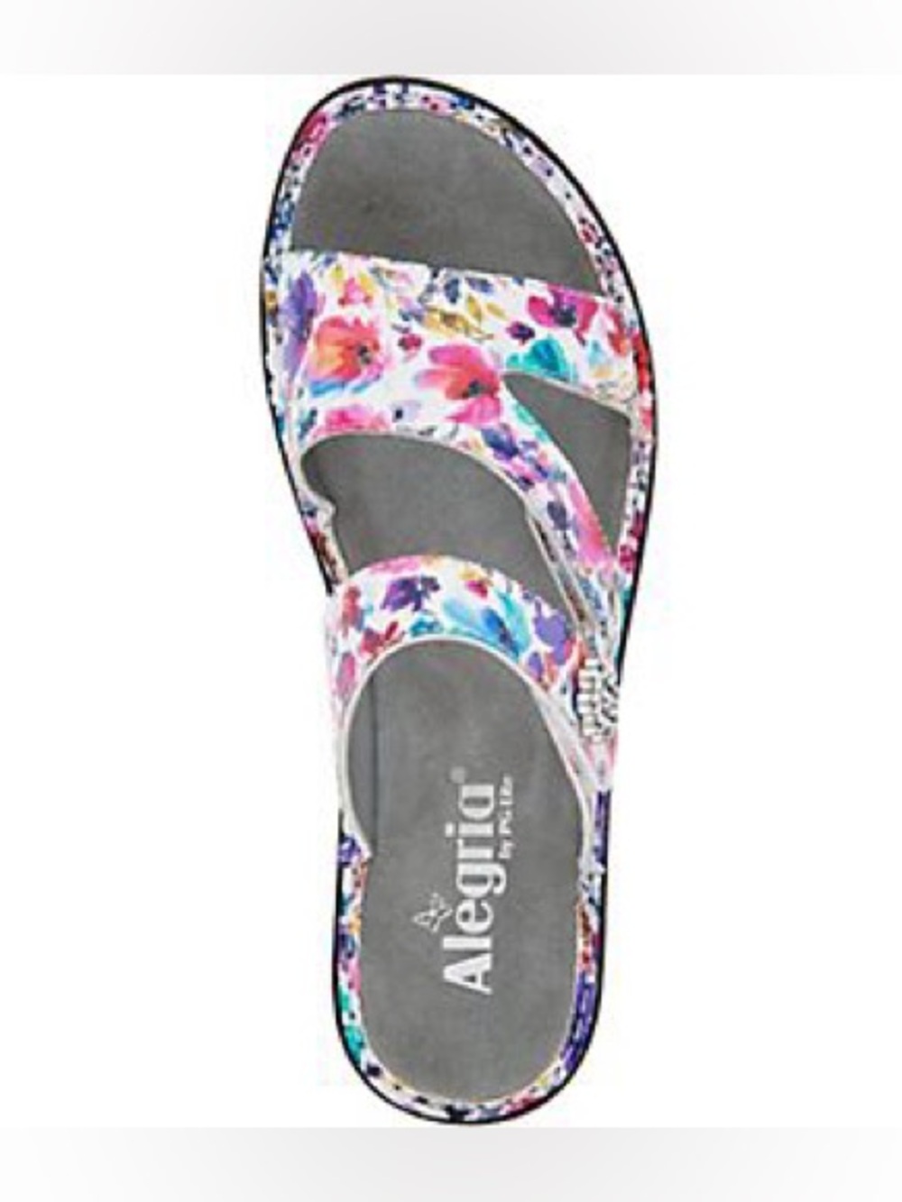 Size 8.5 Alegria Loti Leather Wedge Sandals in Blooms Floral (ABBA)
